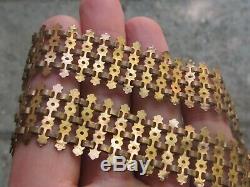 RARE AMAZING Antique Victorian Wide Gold Filled Book Chain with Heart Pendant