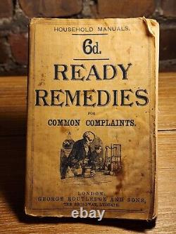 RARE ANTIQUE BOOK Domestic Medicine & Household Surgery ROUTLEDGE 1880s Remedies