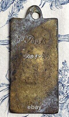 RARE ANTIQUE BRASS 18th Century Horn Book TABLET ENGLISH ST PAULS