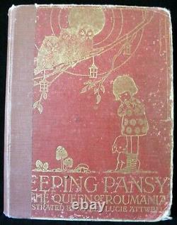 RARE ANTIQUE KIDS BOOK PEEPING PANSY MARIE QUEEN OF RUMANIA 1st Edition 1919