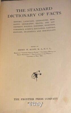 RARE ANTIQUE THE STANDARD DICTIONARY OF FACTS Henry W. Ruoff 1909 2nd Edition