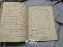 RARE Antique 1800s SURVEY PROOF BOOK Handwritten Math Geometry Surveying Diagram