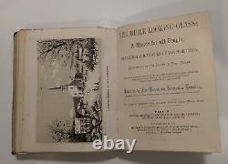 RARE! Antique 1848 BIBLE LOOKING GLASS 6 Books 2 Parts 173 Engravings 8 x 7