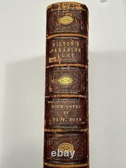 RARE Antique 1850 Milton's Paradise Lost with Notes by Prof. Boyd Hardcover Book