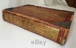 RARE Antique 1863 MISSALE ROMANUM Roman Catholic Church BIBLE BOOK Latin Pius V