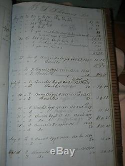 RARE Antique 1870s SHORT HORN BULL CO Ledger BREEDER RECORD Grocery Account Book