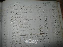 RARE Antique 1870s SHORT HORN BULL CO Ledger BREEDER RECORD Grocery Account Book