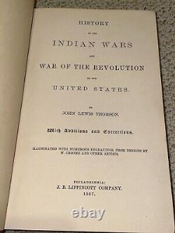 RARE Antique 1887 History Of The Indian Wars And War Of The Revolution Hardcover