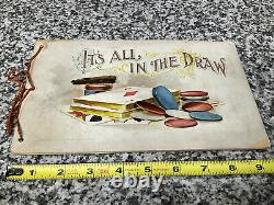 RARE Antique 1895 Its All In The Draw Poker Player Gambling Playing Cards Book