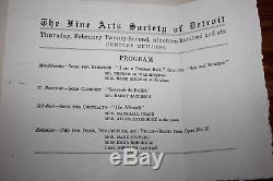 RARE Antique 1906 FINE ARTS SOCIETY OF DETROIT minutes book Founding information