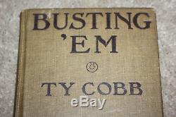 RARE Antique 1914 TY COBB BUSTING'EM baseball book Detroit Tigers