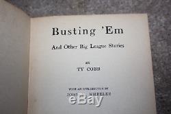 RARE Antique 1914 TY COBB BUSTING'EM baseball book Detroit Tigers