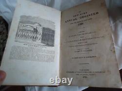 RARE Antique Book 1st Ed 1836 New York Register, Canals, Prisons, Whaling Etc