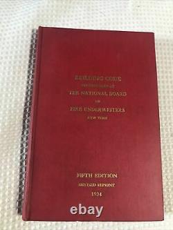 RARE Antique Book Building Code Rec. By National Board of Fire Underwriters 1934