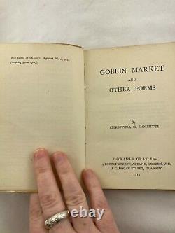 RARE Antique Book Goblins Market Parchment Cover Jessie M King 1914 Ed