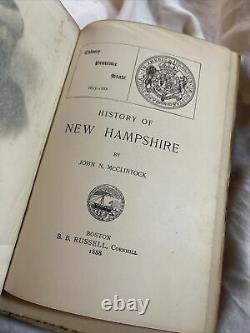 RARE Antique Book History of New Hampshire 1888 1st edition by J. N. McClintock