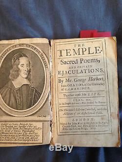 RARE Antique Book Temple Sacred Poems + Private Ejaculations George Herbert 1709