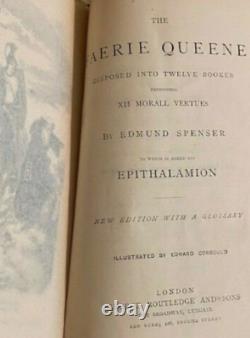 RARE Antique Book The Faerie Queene By Edmund Spenser 1870 with Glossary