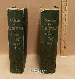RARE Antique Books Through the Dark Continent by Henry M Stanley Vol 1 & 2 1879