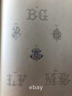 RARE Antique French 38 Page Shop Album Monogram Book c1880