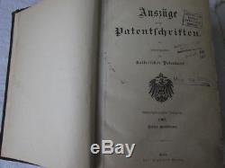 RARE Antique Germany Patent Book Siemens & Halske 1907 gun pistol Mauser, naval