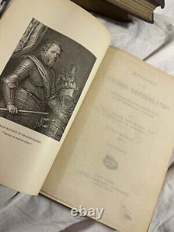 RARE Antique Historical Book Lot The UNITED NETHERLANDS Motley 1867