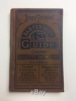 RARE Antique JERRY THOMAS BARTENDERS GUIDE 1887 Dick & Fitzgerald