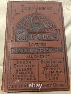 RARE Antique Jerry Thomas Bartenders Guide 1887 Book Dick & Fitzgerald Drink