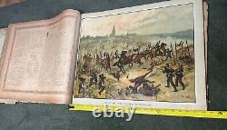 RARE Antique Large Illustrated Book Deutch-Franzosische Krieg 1870 1871 Dittrich