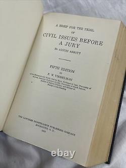 RARE Antique Legal Book Abbott's Civil Jury Trials 1935 Law