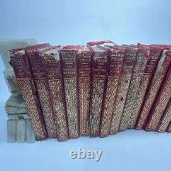RARE Antique MARK TWAIN Book Set Limp Leather Edition 25 Volume Collection