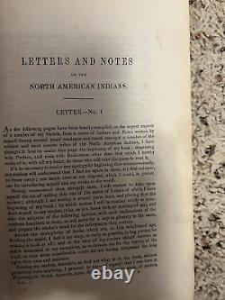RARE Antique North American Indians Volume 1 by Geo Catlin 1842 Third Edition