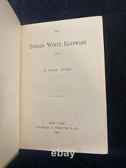 RARE Antique Old 19th c MARK TWAIN Books Tom Sawyer & Stolen White Elephant