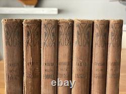 RARE Antique Original 7 Vol Book Set 1896 IVAN KRYLOV Russian Empire Fold Outs