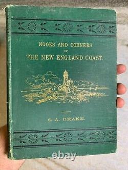 RARE Antique Victorian 1875 Nooks Corners of New England Coast Book MAINE Drake