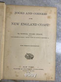 RARE Antique Victorian 1875 Nooks Corners of New England Coast Book MAINE Drake