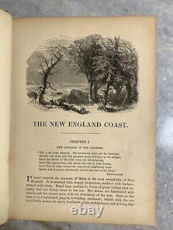 RARE Antique Victorian 1875 Nooks Corners of New England Coast Book MAINE Drake