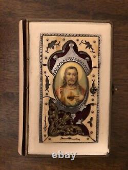 RARE Antique Vintage 1907 Ivory Jesus Christ Pocket Bible-Prayer Book German