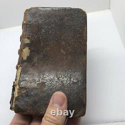 RARE Authentic 1667 Leather Bound French Book Paris Antique Decor Display Old