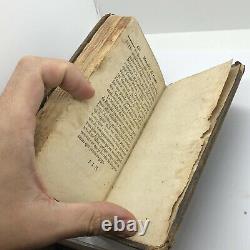 RARE Authentic 1696 Leather Bound Book Antique Decor Display Old Memoirs Rabutin