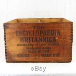 RARE Encyclopedia Britannica Wooden Book Crate Box 14th Edition 1929 Antique