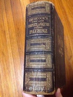 RARE HITCHCOCK Antique VICTORIAN Era Family HOLY BIBLE GENEVA King James 1869