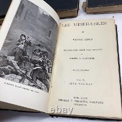 RARE Les Miserables Victor Hugo Antique 5 Book Vol Edition 1887 Isabel F Hapgood