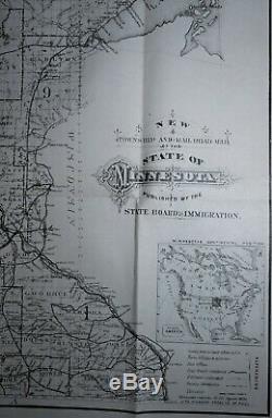 RARE Map & Book Minnesota Dakota Territory 1885 Letters Travel Railroad Illustr