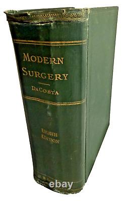 RARE Modern Surgery General Operative DaCosta 1919 Antique Medical Book Illustra