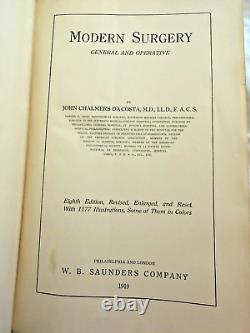 RARE Modern Surgery General Operative DaCosta 1919 Antique Medical Book Illustra