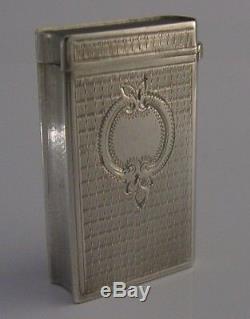 RARE NOVELTY BOOK FRENCH SOLID SILVER VESTA MATCH CASE c1890 ANTIQUE