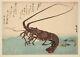Rare Original Japanese Woodblock Print -1832 Hiroshige -lobster & Prawn + Book