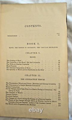 RARE Textbook of Physiology Foster 1891 Antique Medical Book READ CONDITION