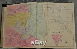 RARE Town & City Atlas State New Hampshire 1892 Hurd 3/4 Leather LARGE 18X15